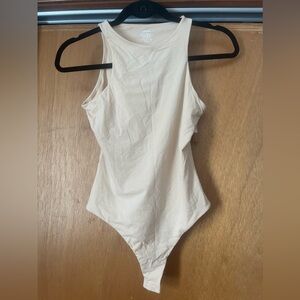 Skims Fit Everybody High Neck Bodysuit in Color Sand Size Medium